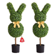 36 In Artificial Topiary Bunny-Shape Boxwood Ball for Outdoor &Indoor