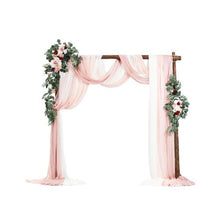 33' Ft Blue and White Wedding Arch Draping Fabric Reception Backdrop Wedding Decoration Artificial Wedding Arch Flowers Kit XH-HQ08 (Pack of 5)