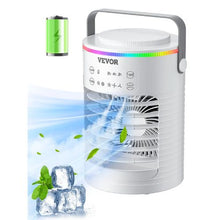 Portable Evaporative Air Cooler 4-in-1 Mini Air Conditioner 3-Speed 600ml Water Tank Smart Timer 7-Color Light Desk AC Fan