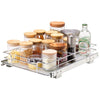 12.6Wx16.5Dx3.5H inches Heavy Duty Slide Out Pantry Shelves Steel Roll Out Drawers Sliding for Kitchen LX-C9139B