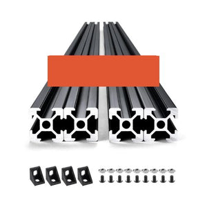 0.19 In Aluminum Extrusion Anodized Linear Rail T Slot 1200 mm 2020-120-4 (Pack of 4)
