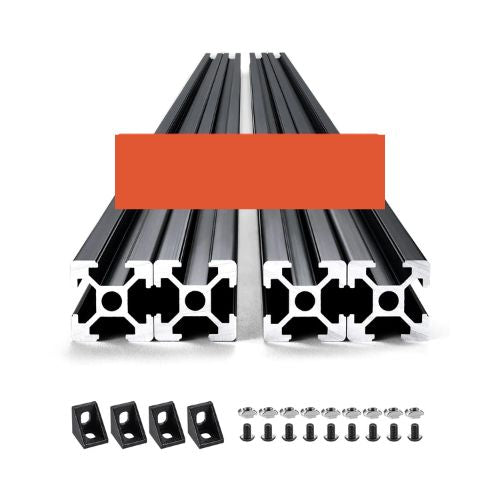 0.19 In Aluminum Extrusion Anodized Linear Rail T Slot 1200 mm 2020-120-4 (Pack of 4)
