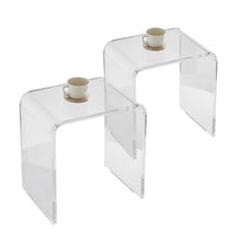 C-Shaped Clear Acrylic End Tables for Living Room Bedroom & Study (2PCS)