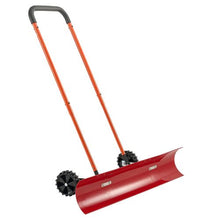 37.8 In Portable Snow Shovel with Wheels – Bi-Directional Blade & 90° Adjustable Handle