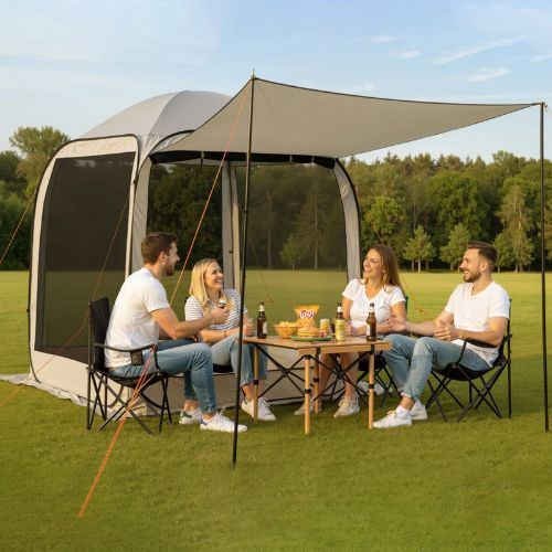 6x6 tent 6 x 6 ft Pop-Up Screen Tent with Awning, 4–6 Person Screened Canopy Sh