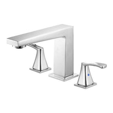 Roman Tub Faucet 3-Hole Waterfall Bathtub Faucet 2 Handles Deck Mount Right-Angle Spout (Silver)