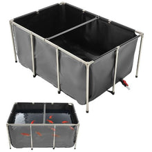 270-Gal PVC Koi Fish Pond with Viewing Panel Stainless Steel Frame & Drain Valve