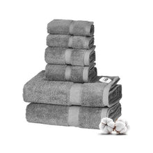 100% Cotton Towel Set 600 GSM Bath Towels Hand Towels & Washcloths Soft Absorbent Quick-Dry (Pack of 6)