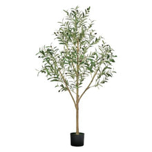 5 ft Artificial Olive Tree with Black Pot Natural Wood Trunk & Realistic Green Leaves and Fruits  for Home Office Living Room