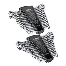 30-Piece Ratcheting Wrench Set SAE & Metric Cr-V Steel with Organizer Rack