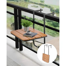 25x24 Inch Folding Balcony Railing Table – Outdoor Bar Table, 4-Level Adjustable Fits 1" to 8.27" Railings