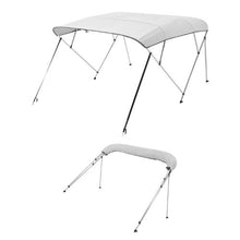 4 Bow Bimini Top Replacement Canopy – 600D Waterproof Polyester Boat Sun Shade with Storage Bag 96 L x 91 - 96 W (Light Grey) (Frame Not Included)