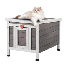 Weatherproof Outdoor Cat House with PVC Door Flaps and Open Roof 21"L x 17"W x 17"H