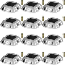 12-Pack Solar Pathway Lights White Weatherproof 6 LED Outdoor Deck Lights for Garden & Walkways