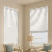 2" Faux Wood Blinds 34.5" W x 60" H Cordless White Room Darkening