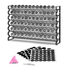 "23x16 in Spice Rack Organizer - Set with 72 Spice Jars Lids Labels & Funnel Kitchen & Pantry Storage"