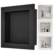 16 x 16 Inch Shower Niche Ready for Tile Recessed Wall Shelf with Single Divider (Black)
