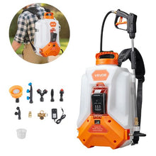 4 Gallon Battery Powered Backpack Sprayer Electric Weed & Garden Sprayer with Adjustable 0-90 PSI and 2 Wands