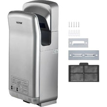 Jet Hand Dryer - Premium Electric Commercial Blade Hand Dryer with HEPA Filtration | 1600W 110V High-Speed Infrared Vertical Wall Mount Silver Dryer