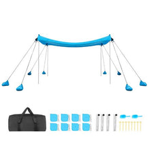 10x10 ft  Beach Tent Sun Shelter with UPF50+ Sun Protection 6.6 ft Tall with 8 Sandbags for Family Outings Camping