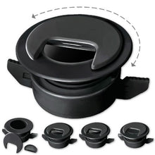 Patented “Twist Lock Grommet” Tool-Free Self Securing and Locking Wire/Cable Pass-Thru, with Adjustable Cap Slider Opening