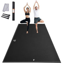 12 X 6ft Non-Slip High Density Premium Yoga Mat with Carry Bag & Strap – Ideal for Yoga Pilates & Floor Workouts for Men & Women