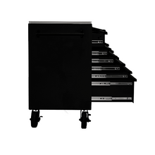 72” RS Pro Black 16 Drawer Roller Cabinet with Stainless Steel BK04072164