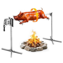 Electric Rotisserie Grill 120V 8-Level Height 88 LB Capacity 38W Motor Stainless Steel BBQ Kit