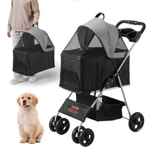 4 Wheels Dog Stroller With 35lbs Detachable Carrier DTC-804F