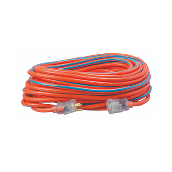 Cable de extensión para exteriores de 100 pies, 12/3 SJTW, color naranja frío/azul frío, con indicador de encendido, 2549SW003V (paquete de 4) 
