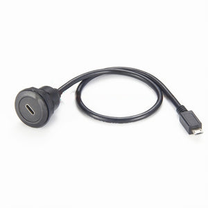 USB 3.1 Type-C Female to Micro USB Type-B Male Panel Mount Cable 40CM