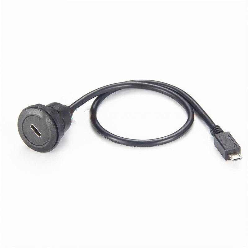 USB 3.1 Type-C Female to Micro USB Type-B Male Panel Mount Cable 40CM