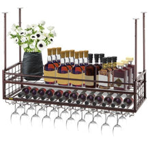 46.9 X 11.8 In Hanging Wine Glass Rack for Bar Cafe Kitchen XR-gy001