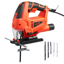 6.5 Amp Electric Jigsaw 3000 SPM 6 Blades LED Light 6-Speed Control 4 Orbital Settings 45° Bevel Cutting