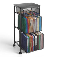 3-Tier Rolling File Cart with Drawers Under-Desk File Organizer 45 lbs Capacity (Black)