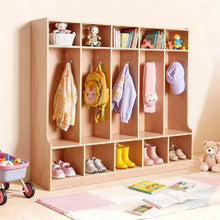 Kids Coat Cubby Organizer 5-Section Wooden Locker with 10 Storage Cubbies