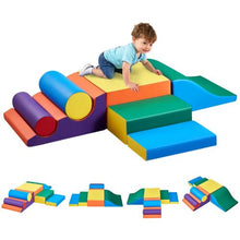 6-Piece Foam Climbing Toys Set for Toddlers, PU Leather Playset for Crawling & Sliding, Easy to Clean