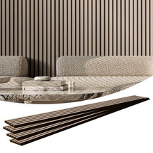 7.9 x 94.5 In Wood Slat Acoustic Panels for Modern Interior for Noise Reduction Silver Wood