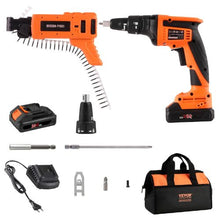 4200RPM Drywall Screw Gun Auto-Feed with 2 Battery Packs Charger Belt Clip Tool Bag Screw Length and Depth Adjustable