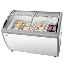 Commercial Ice Cream Display Case 12.8 Cu. Ft. -19 to 3°F 4 Baskets 2 Glass Doors