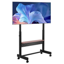 55-100" Rolling TV Stand, Height Adjustable Portable with One-Layer Tray for Home & Office (Double Bracket)