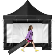 10x10 Ft Pop-Up Canopy Tent Instant Gazebo with Removable Sidewalls & Wheeled Bag UV & Waterproof Outdoor Shelter for Party Garden Backyard (Black)