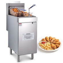 Commercial Natural Gas Deep Fryer 90,000 BTU 40 LBS 3-Burner Dual Baskets Stainless Steel