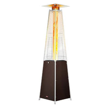 48,000 BTU Pyramid Propane Patio Heater Quartz Glass Tube Wheels Hammered Bronze