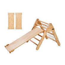 4-in-1 Pikler Triangle Set – Large Wooden Montessori Climbing Gym with Ramp for Toddlers (1–3 Years)