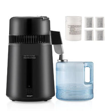 4L Water Distiller 1.05 Gallon Pure Water Purifier for Home 750W Stainless Steel Interior Countertop Distilled Water Maker -( Black)