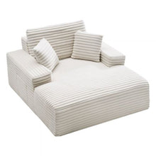 54-Inch Boneless Chaise Lounge Chair Oversized Upholstered Sofa with Pillows and Armrests Beige
