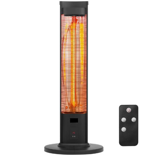 1500W Infrared Space Heater with Remote, 3 Heat Settings & Timer, Indoor/Outdoor Electric Patio Heater