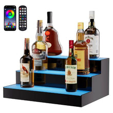 16 Inch 3 Tiers LED Lighted Liquor Bottle Display  with RF Remote & App Control
