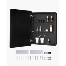 24x30 Inch Medicine Cabinet with Mirror Aluminum Frame 2-Layer Adjustable Shelves Recessed & Wall-Mounted for Bathroom